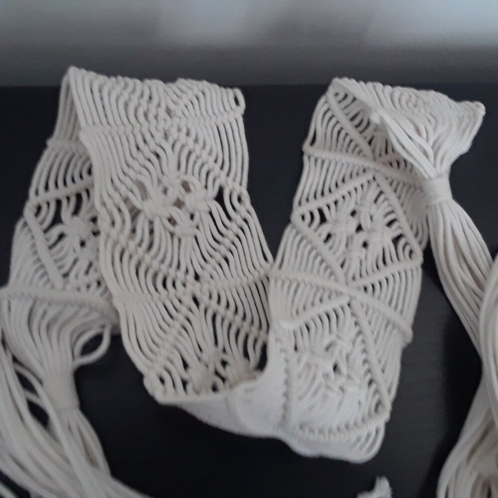 Macrame Wide Tie Boho Belt Vintage Like New